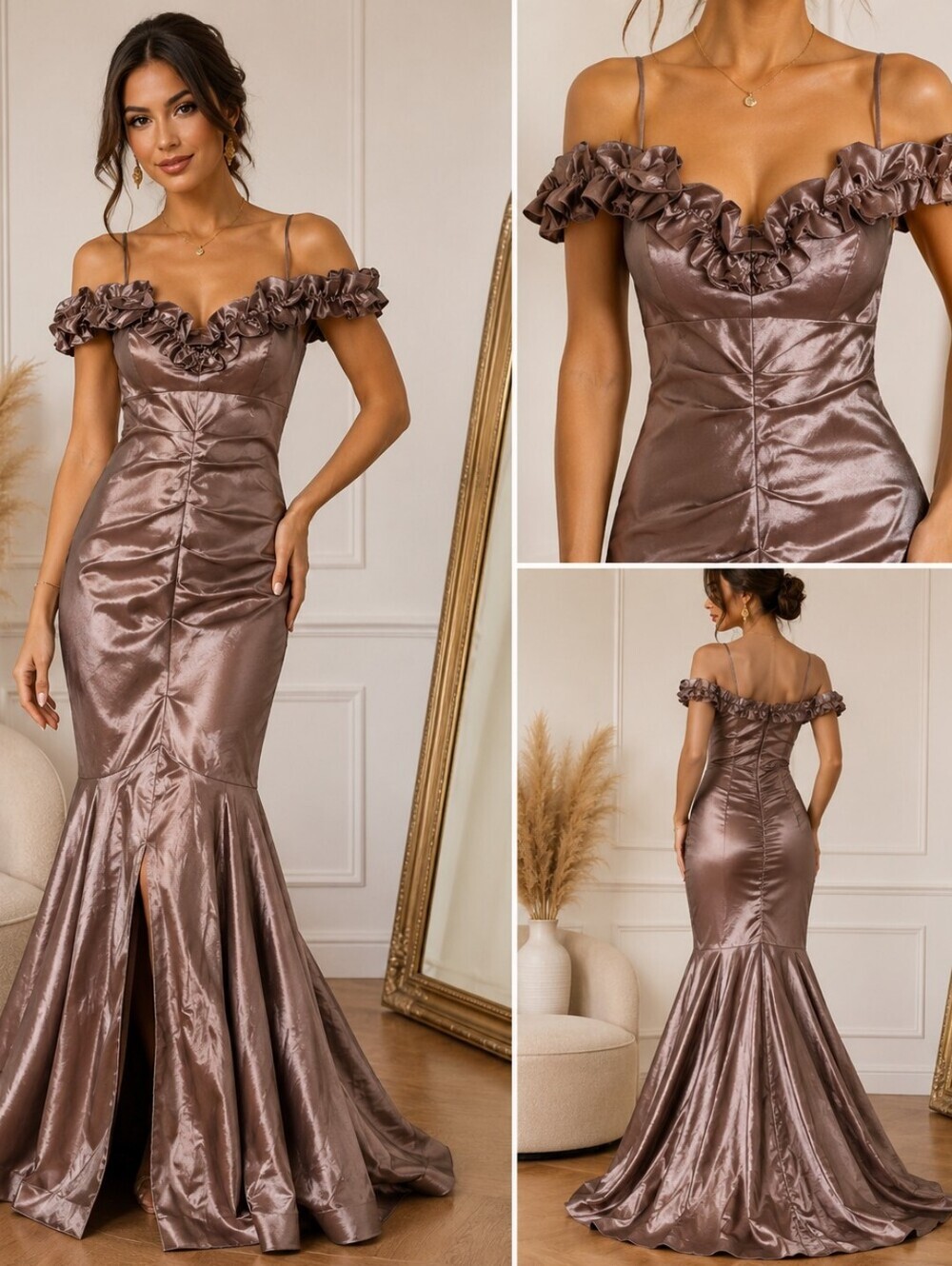 R & M Richards Metallic Mermaid Dress